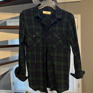 Navy and green flannel